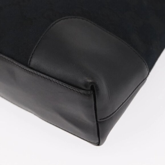 GUCCI GG Canvas Shoulder Bag Black Gold 001 4231 Auth ka883 - Picture 2 of 16